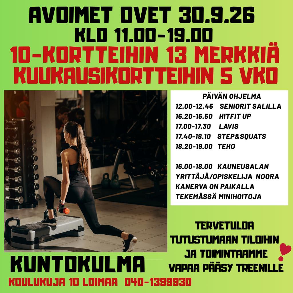 Ohjattu maksuton kuntosaliharjoittelu seniori ikäisille avointen ovien päivänä