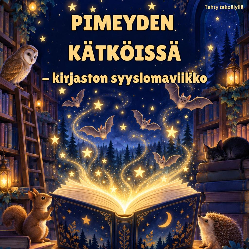Hämyistä tunnelmaa, lukuhetkiä ja pimeää pullaa pääkirjastossa